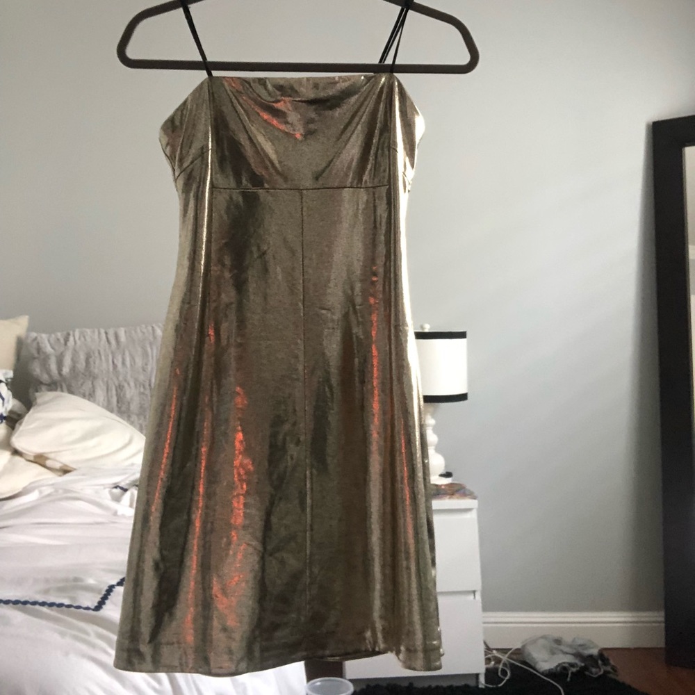 gold urban outfitters dress